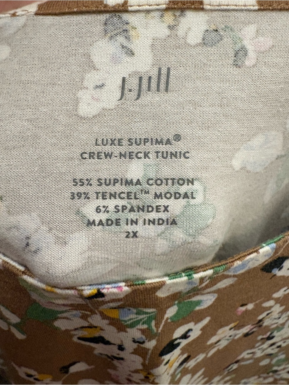 J.Jill Luxe Supima Cotton Blend Floral Crew-Neck Tunic Women’s 2X Everyday,Boho - Picture 7 of 13